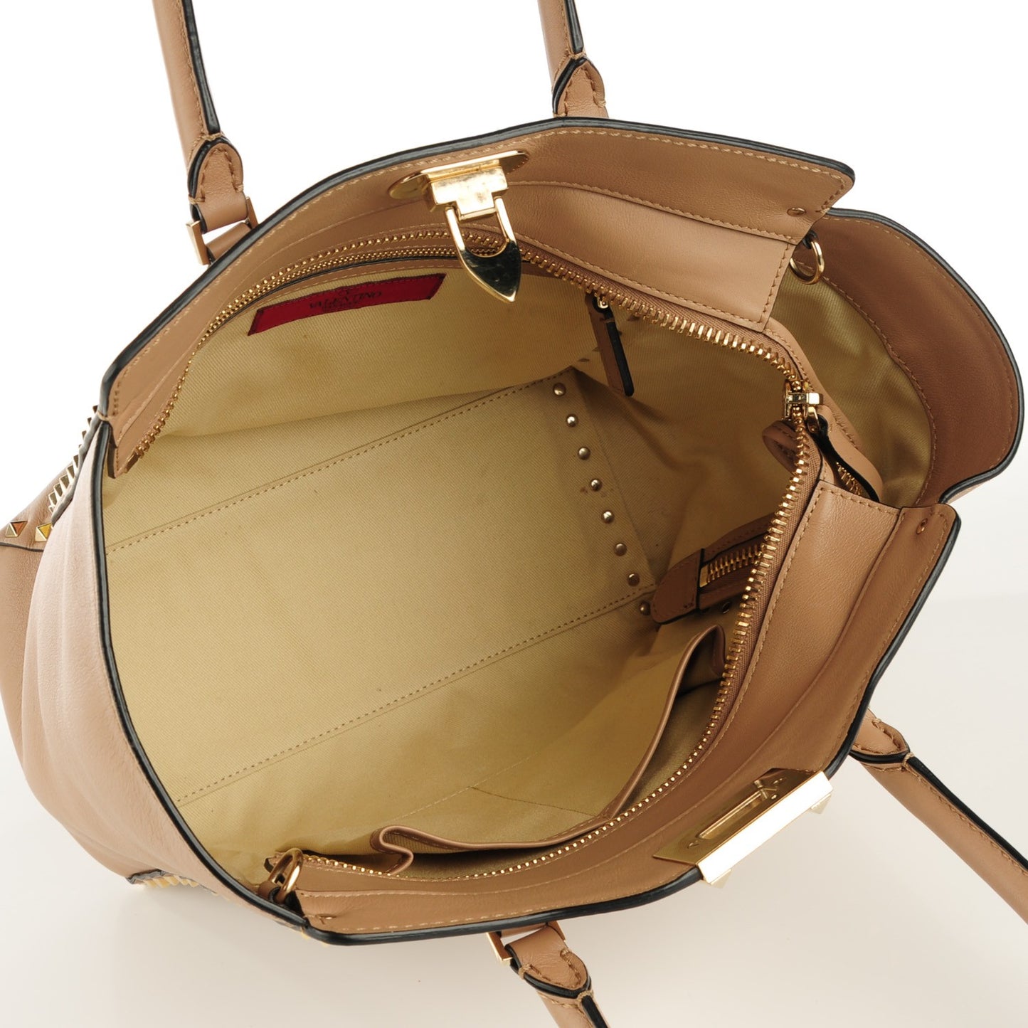 Vitello Rockstud Double Handle Tote Alpaca