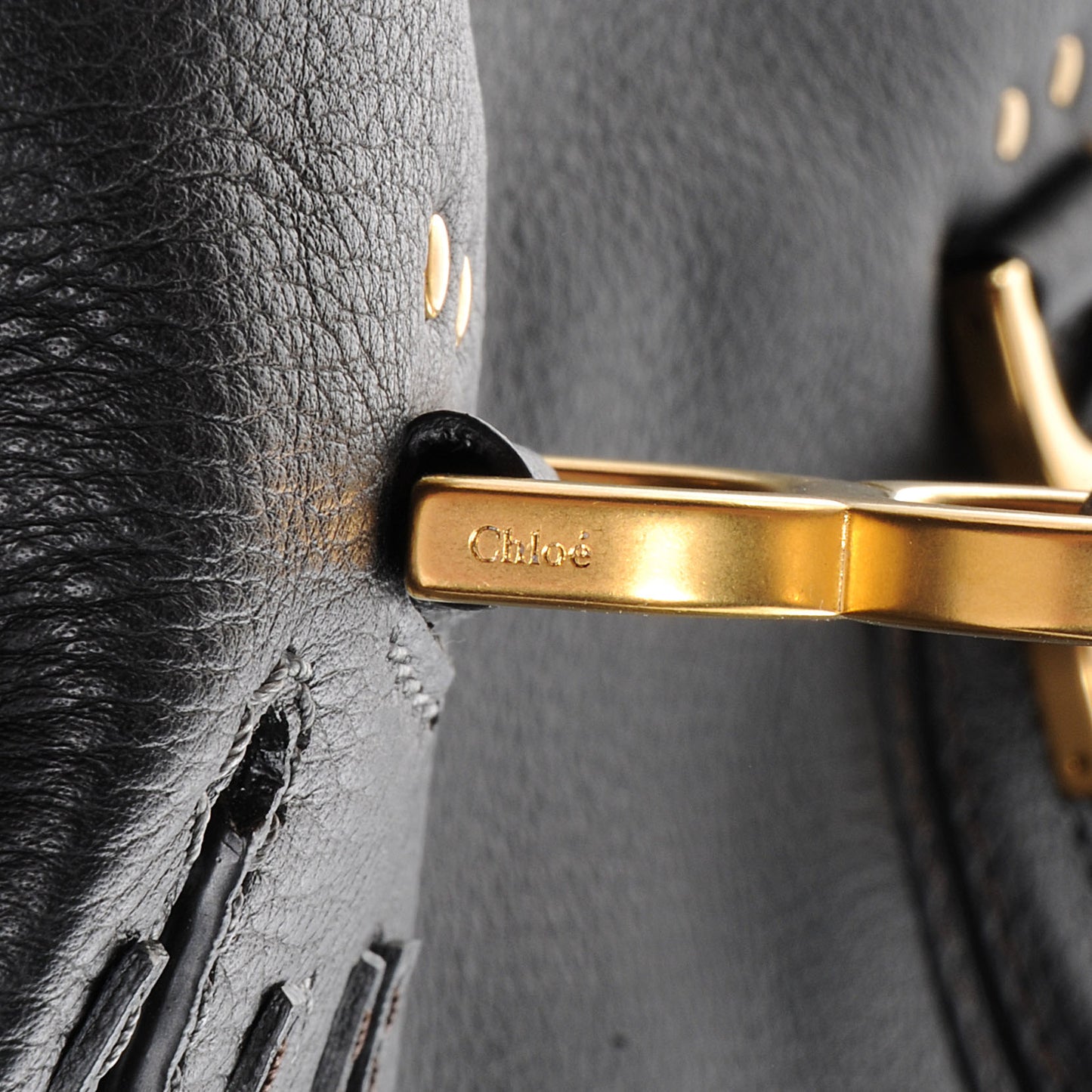 Calfskin Large Marcie Satchel Black