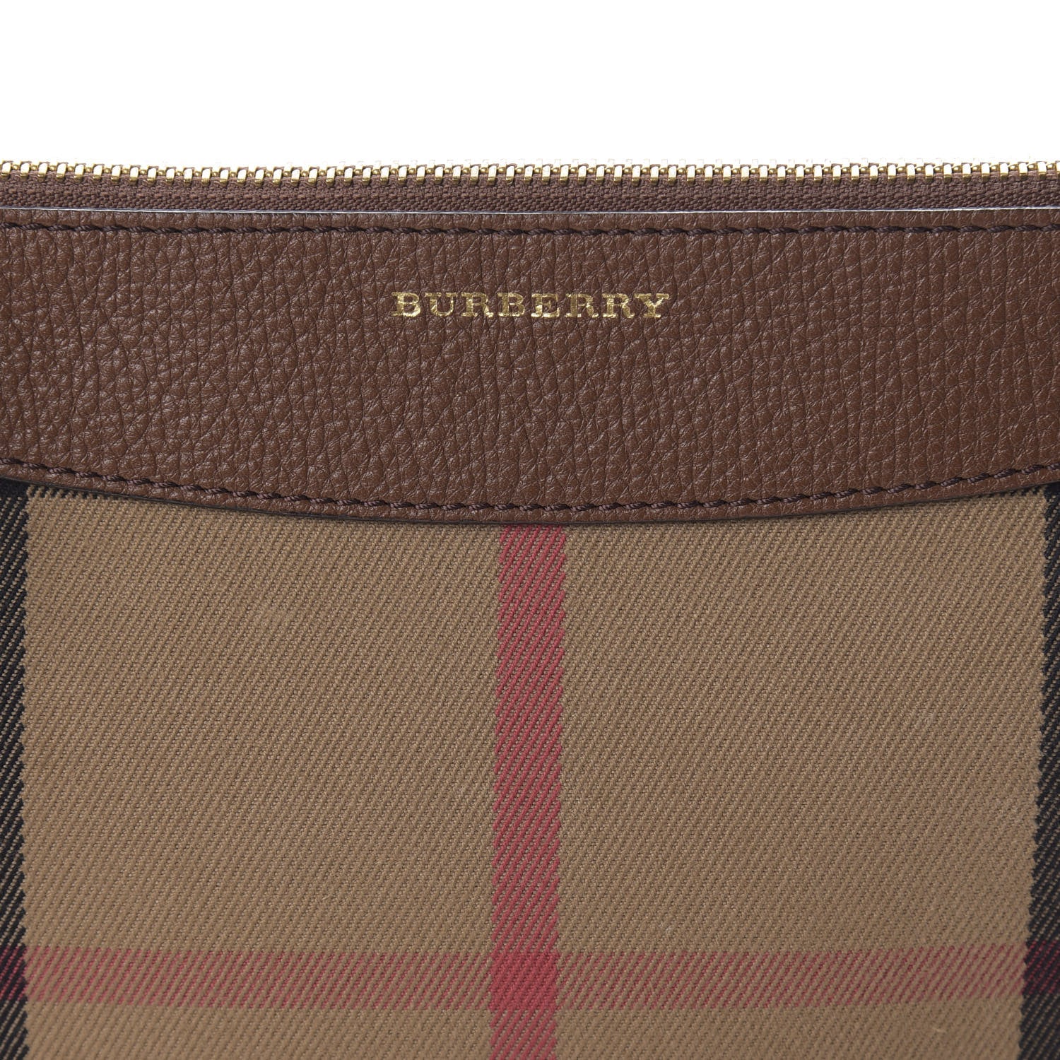 Burberry House Check Derby Peyton Crossbody Clutch Bag Tan 10 of 10