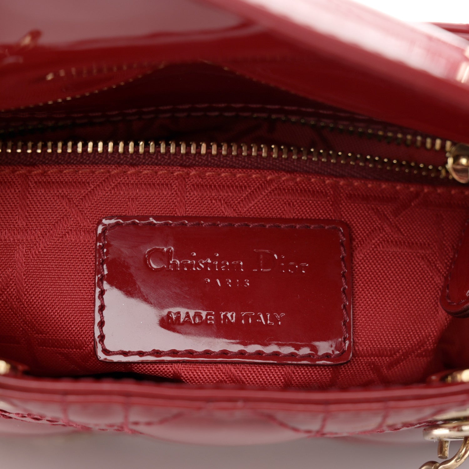 Christian Dior Patent Cannage Mini Lady Dior Red 7 of 11