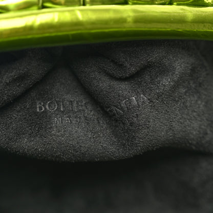 Bottega Veneta Metallic Crushed Calfskin Teen Pouch Chlorophyll 6 of 7
