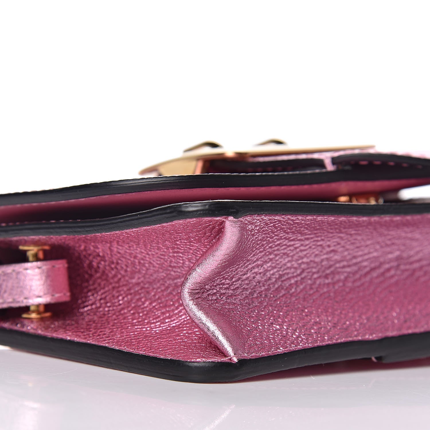 Burberry Metallic Grainy Calfskin Mini Buckle Bag Pale Orchid 7 of 8