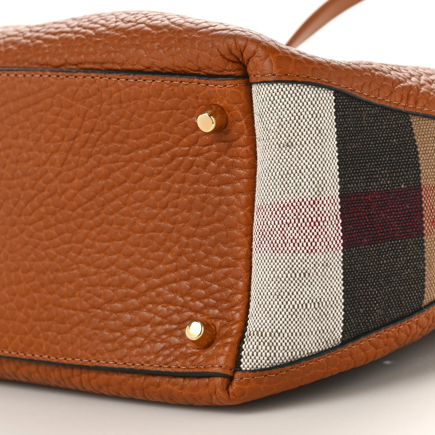 Burberry Grainy Calfskin House Check Small Maidstone Saddle Brown 8 of 9