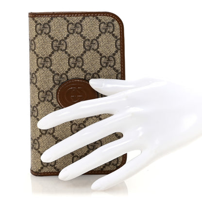 Gucci Supreme Monogram Azalea Calfskin Retro Interlocking G Phone 15 Case Wallet Beige Ebony Brown Sugar 2 of 7