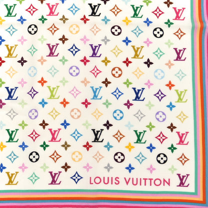 Louis Vuitton LV X TM Wool Silk Monogram Multicolor Shawl White 2 of 3