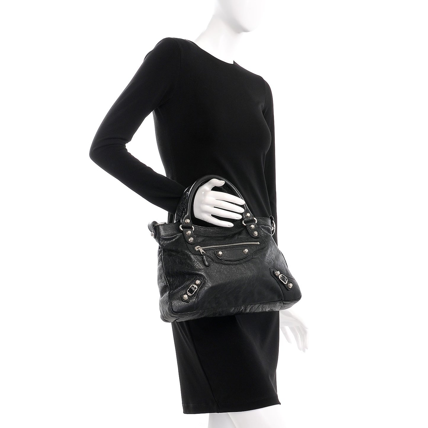Agneau Giant 12 Silver Hardware Town Black