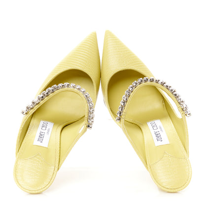Jimmy Choo Lizard Embossed Crystal Bing 100 Pumps 37 Yellow 2 of 9