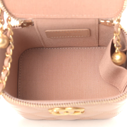 Chanel Calfskin Quilted Mini Perfect Fit Vanity Case With Chain Beige 4 of 8