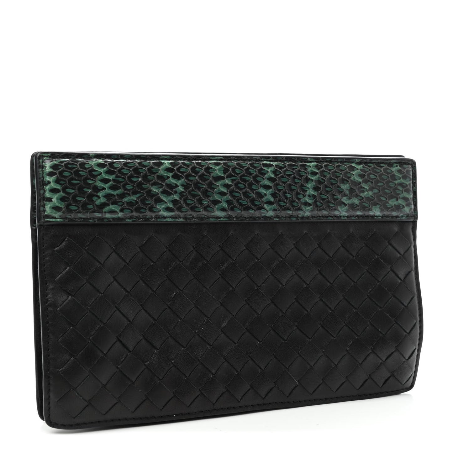 Nappa Ayers Intrecciato Clutch Black