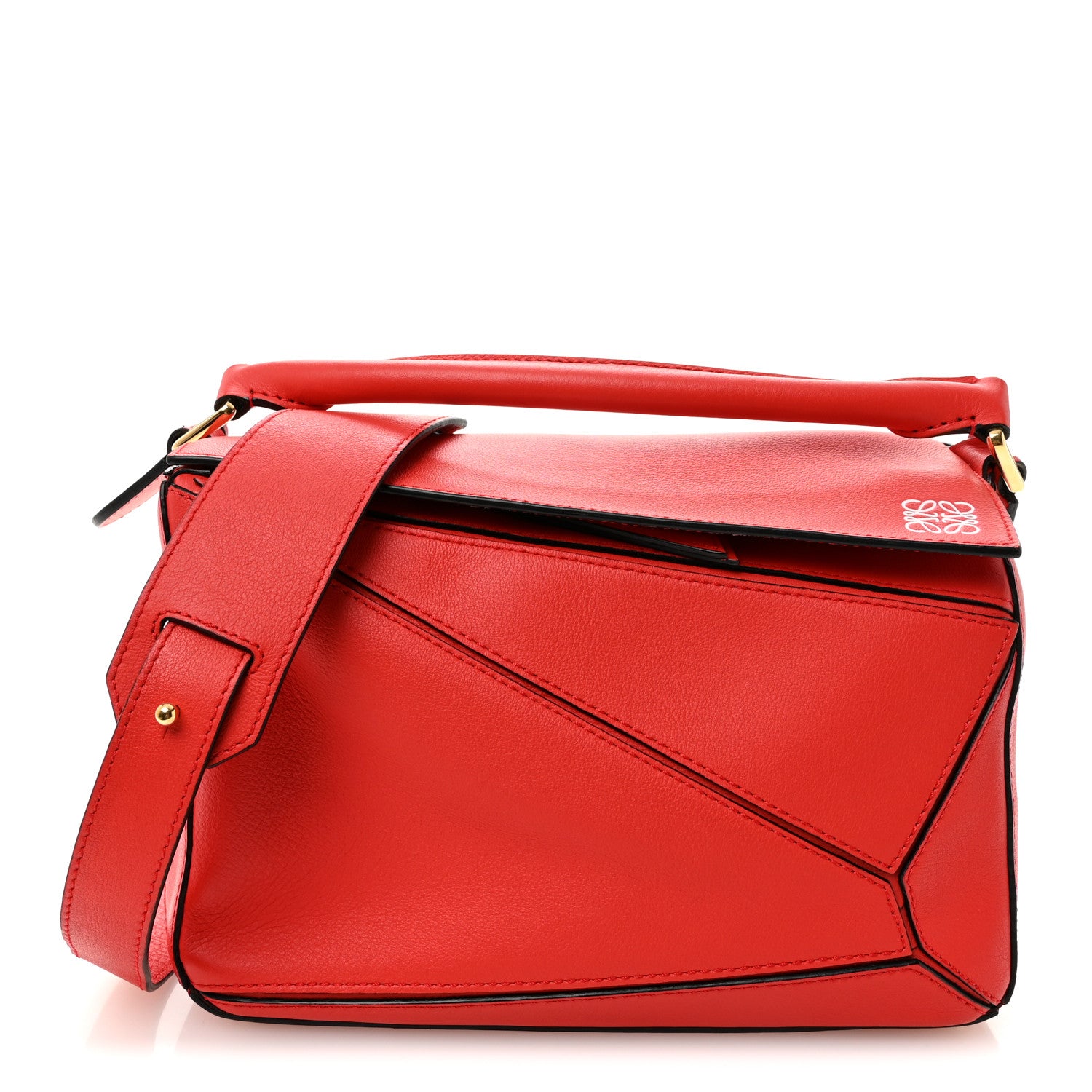 Loewe Calfskin Small Puzzle Bag Scarlet 1 of 9