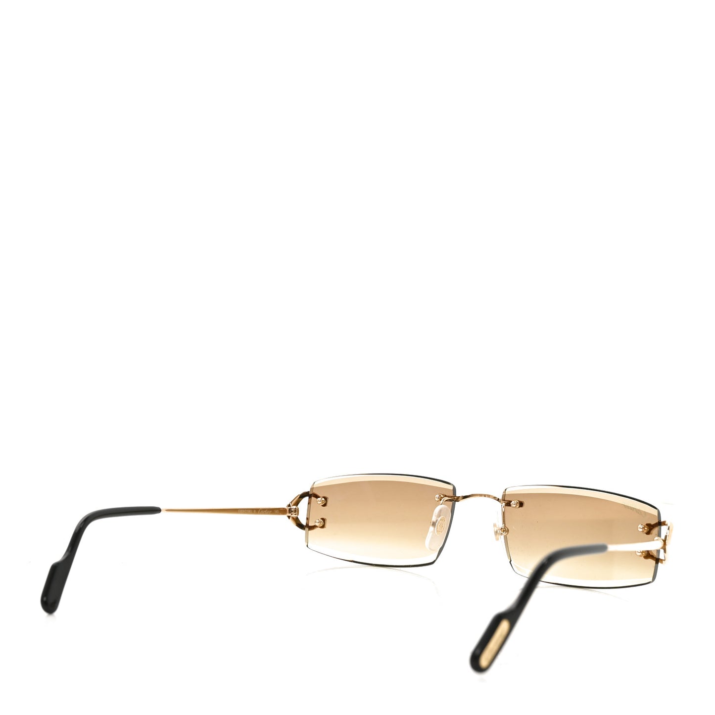 Metal Rimless C Decor Rectangular Sunglasses CT0465S Gold