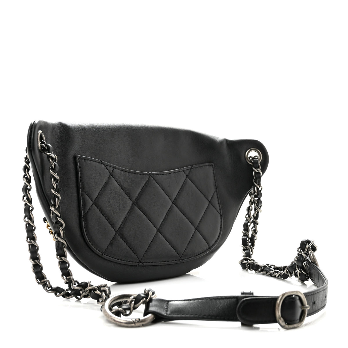 Chanel Calfskin Chain 20s Signe Waist Bag Black 3 of 13