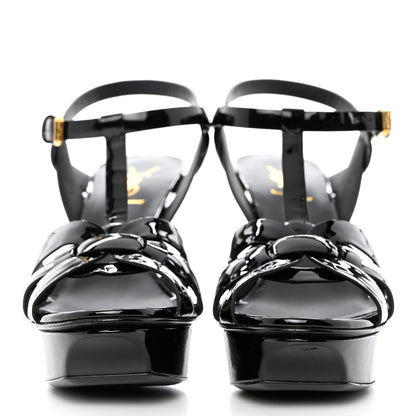 Saint Laurent Calfskin Tribute 75 Platform Sandals 37.5 Black 2 of 11