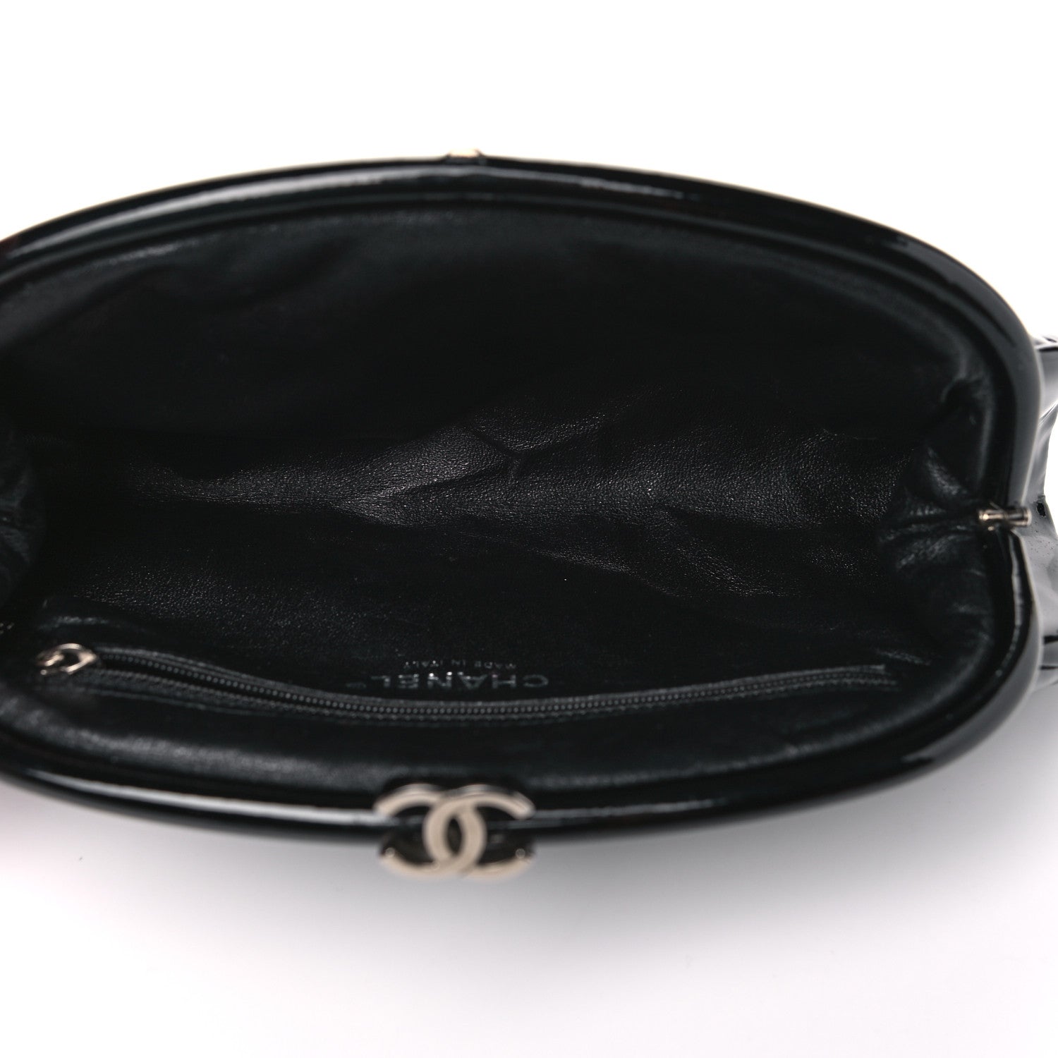 Chanel Patent Quilted Timeless Clutch Black 4 of 7