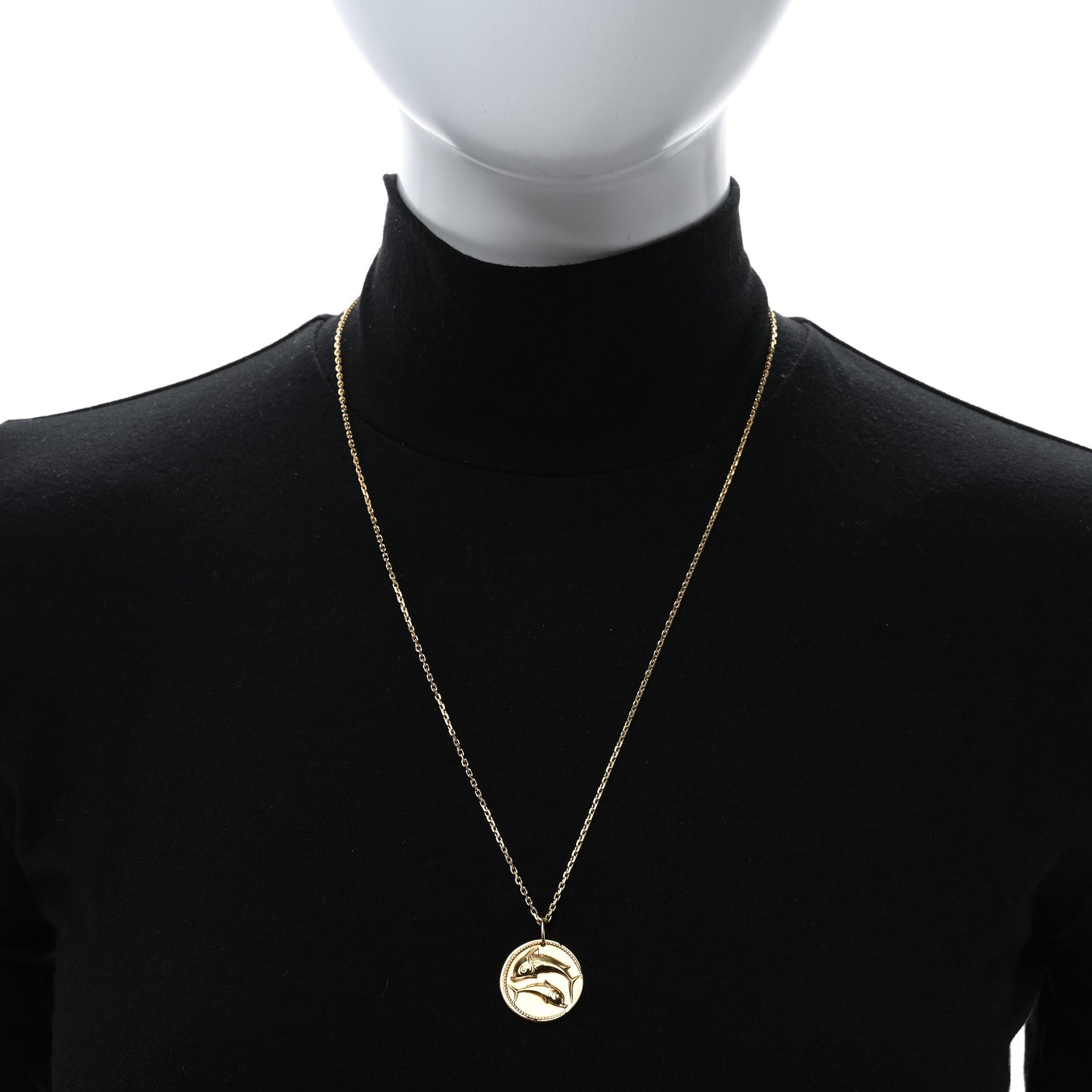 18K Yellow Gold Zodiac Pisces Pendant Necklace