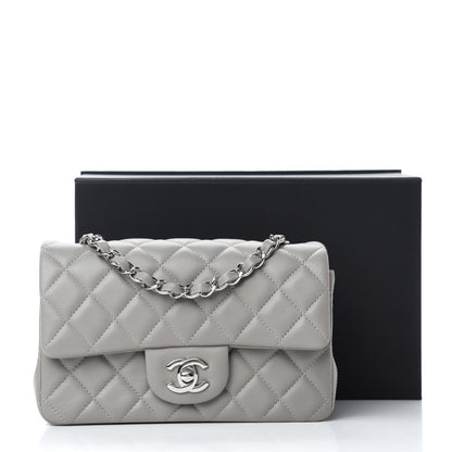 Chanel Lambskin Quilted Mini Rectangular Flap Grey 11 of 11