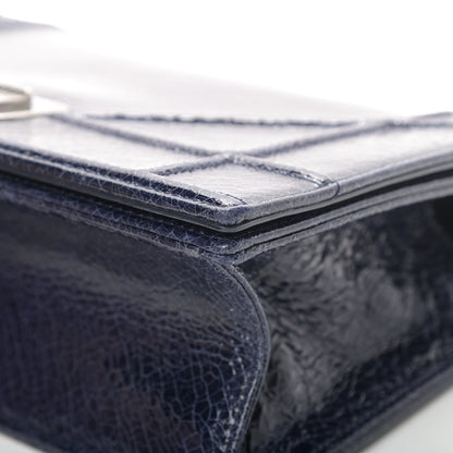 Christian Dior Crackled Deerskin Medium Diorama Flap Bag Navy 9 of 13