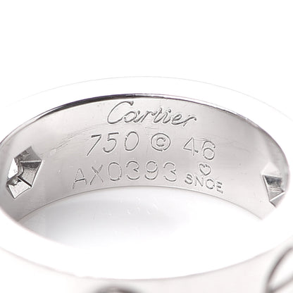 Cartier 18K White Gold 3 Diamond 5.5mm LOVE Ring 46 3.75 4 of 5