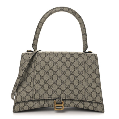 Balenciaga X GUCCI GG Supreme Monogram Medium Hourglass Top Handle Bag Beige Ebony 1 of 10