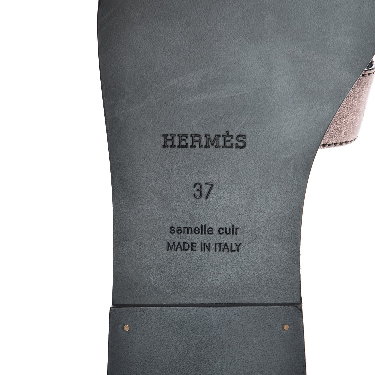 Hermes Metallic Nappa Oran Sandals 37 Or Vieilli 7 of 7