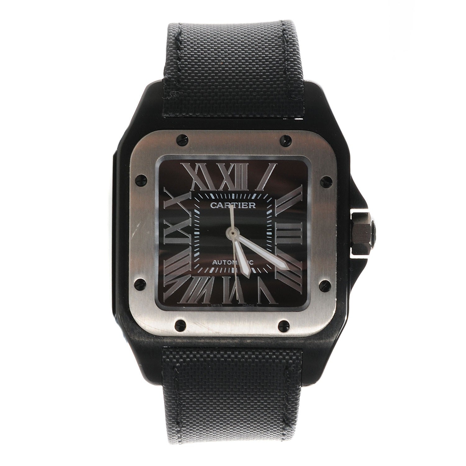Cartier ADLC Titanium Nylon 38mm Santos 100 Chronograph Automatic Watch Black 3 of 8