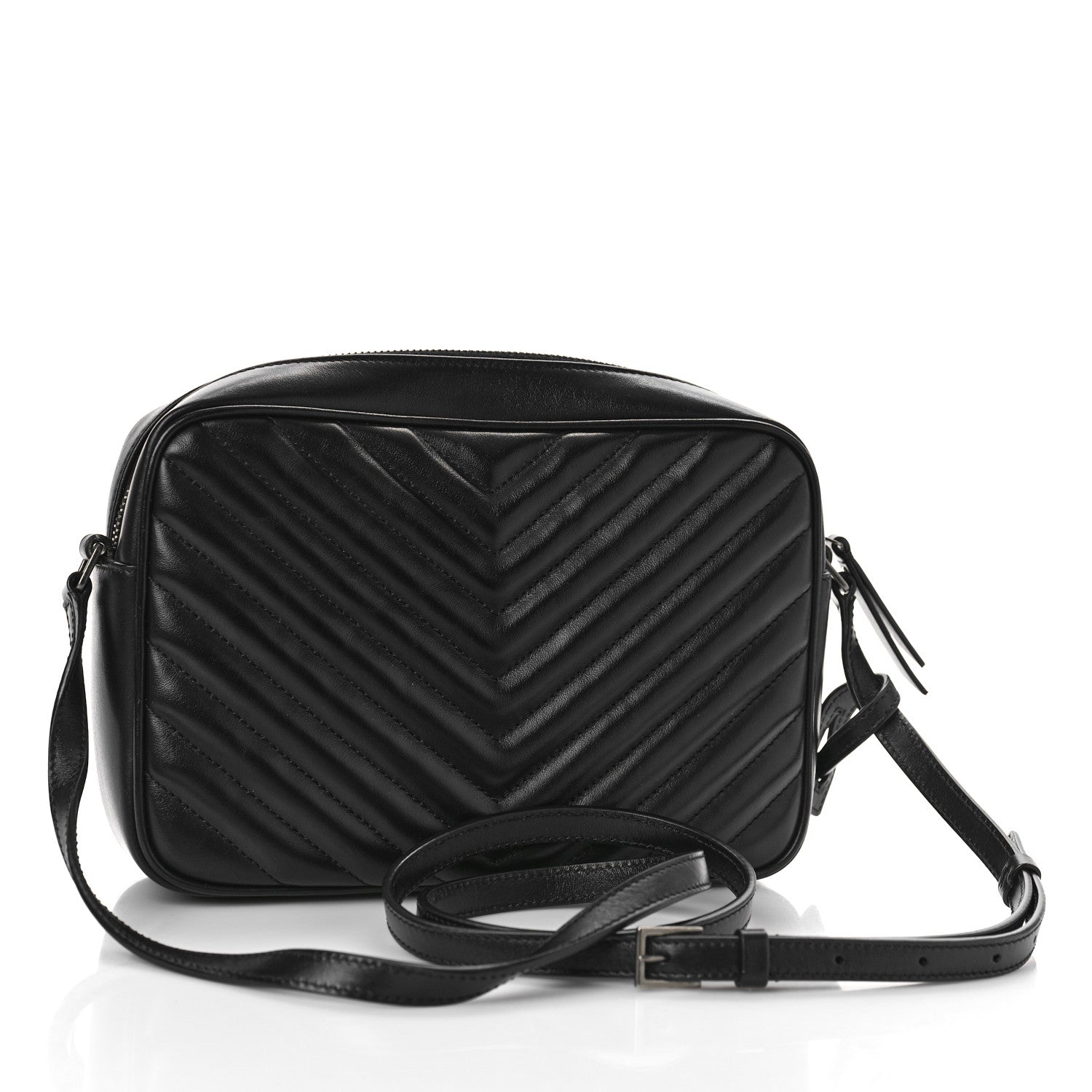 Saint Laurent Calfskin Matelasse Monogram Lou Camera Bag Black 3 of 8