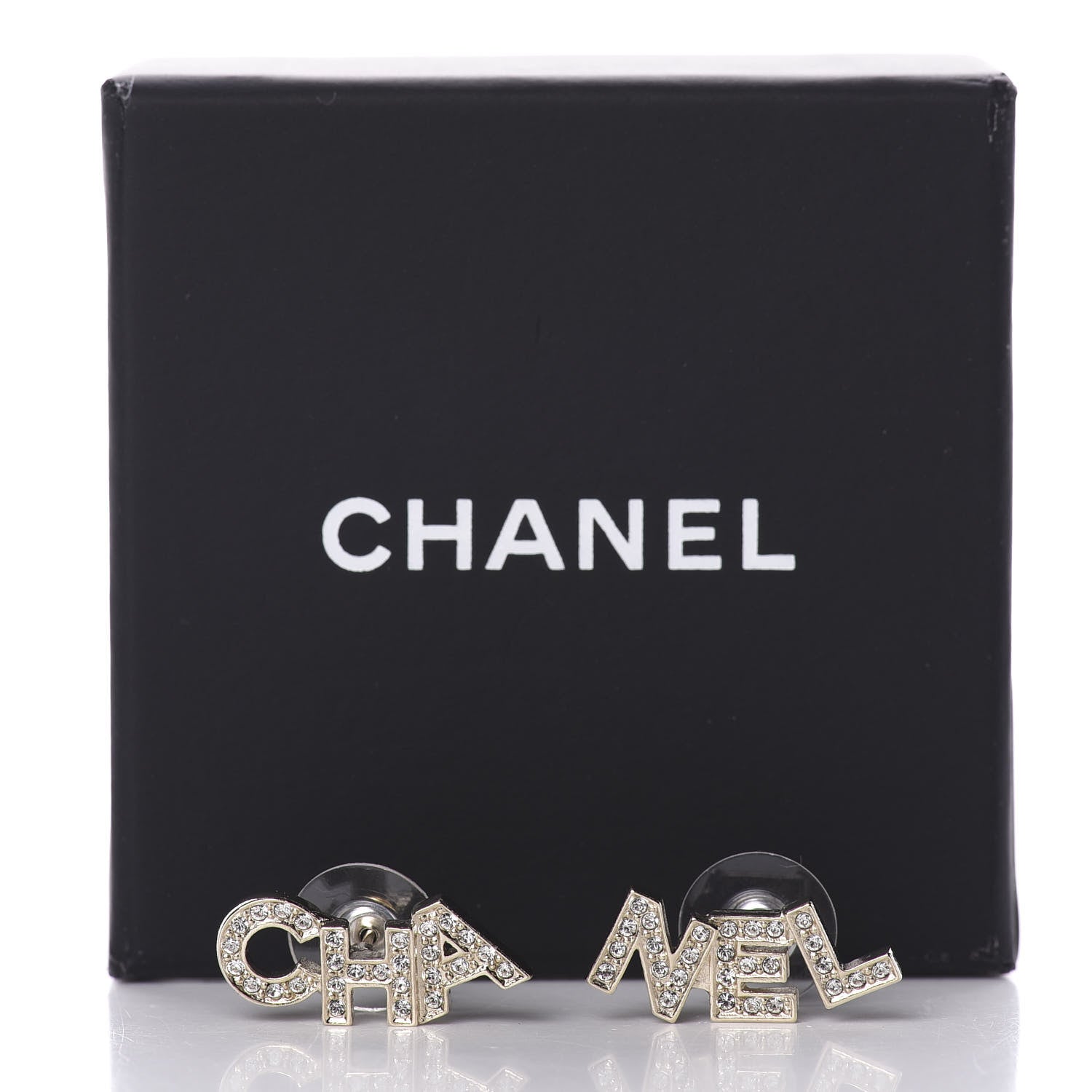 Chanel Crystal Pearl Signature Stud Earrings Gold 5 of 5
