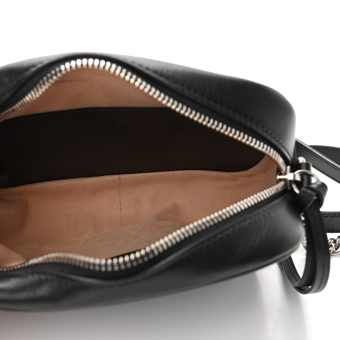 Calfskin Matelasse Aria Mini GG Marmont Chain Shoulder Bag Black