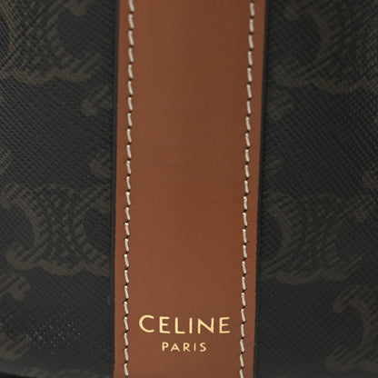 Celine Triomphe Canvas Calfskin Small Drawstring Bucket Bag Tan 6 of 10