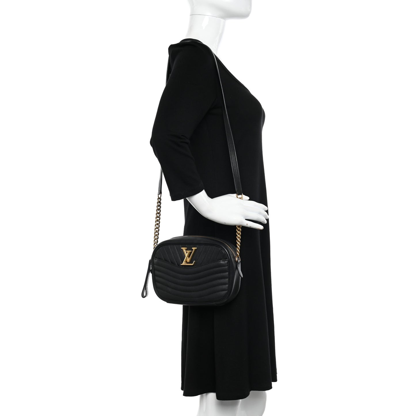 Calfskin New Wave Camera Bag Black