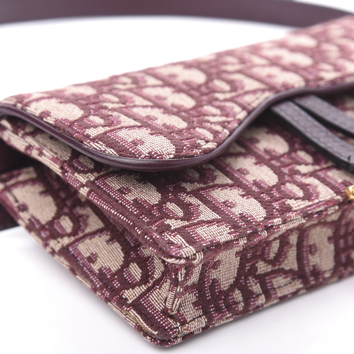 Christian Dior Oblique Saddle Belt Bag Bordeaux 8 of 13