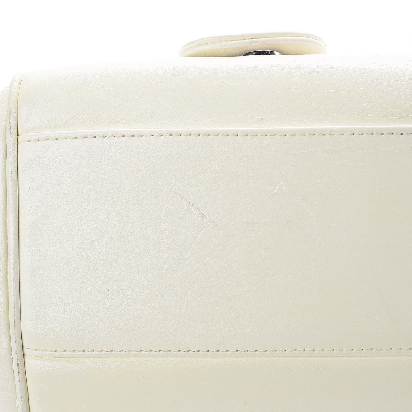 Lambskin Quilted Small Accordion Flap White