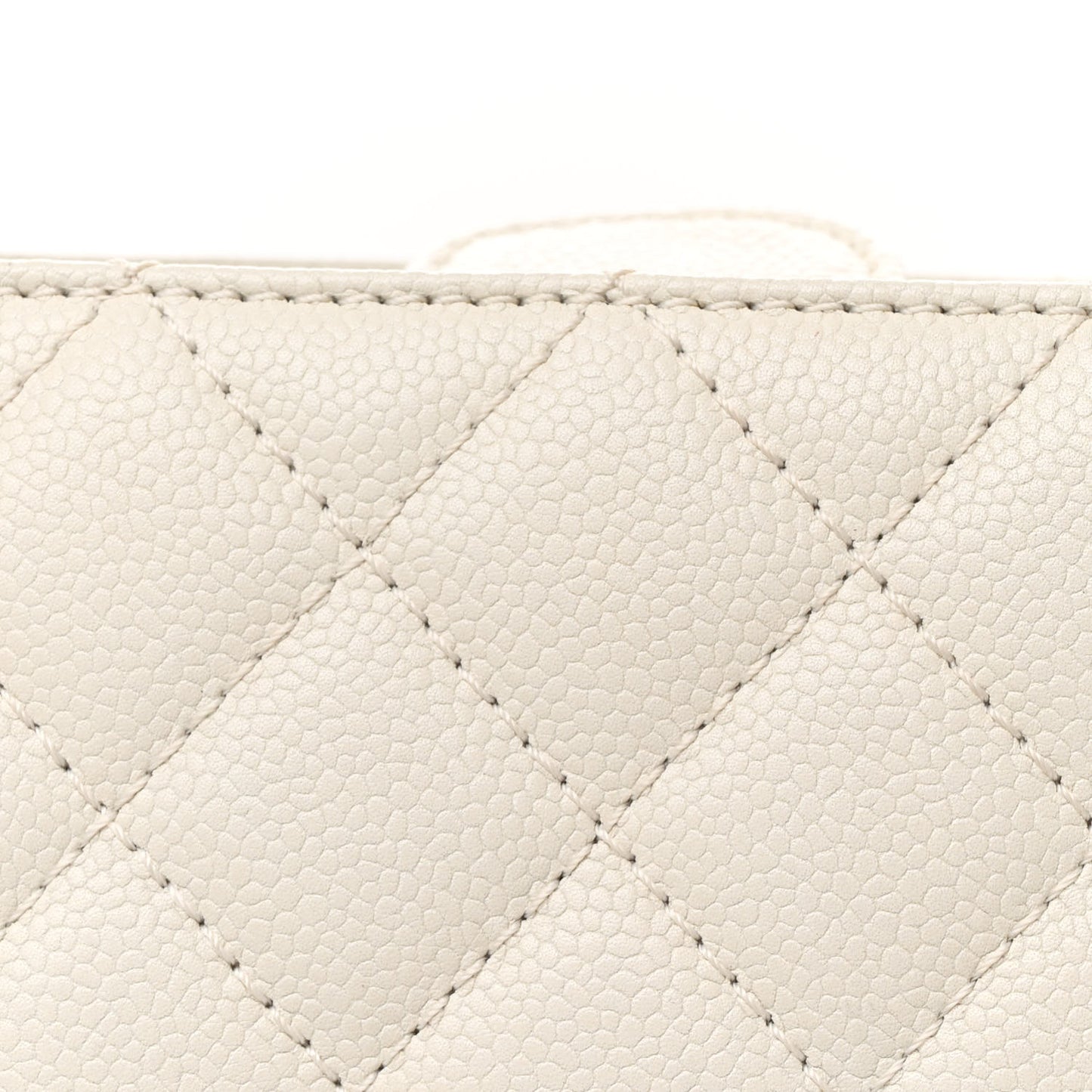 Caviar Quilted Petit Shopping Tote PST White
