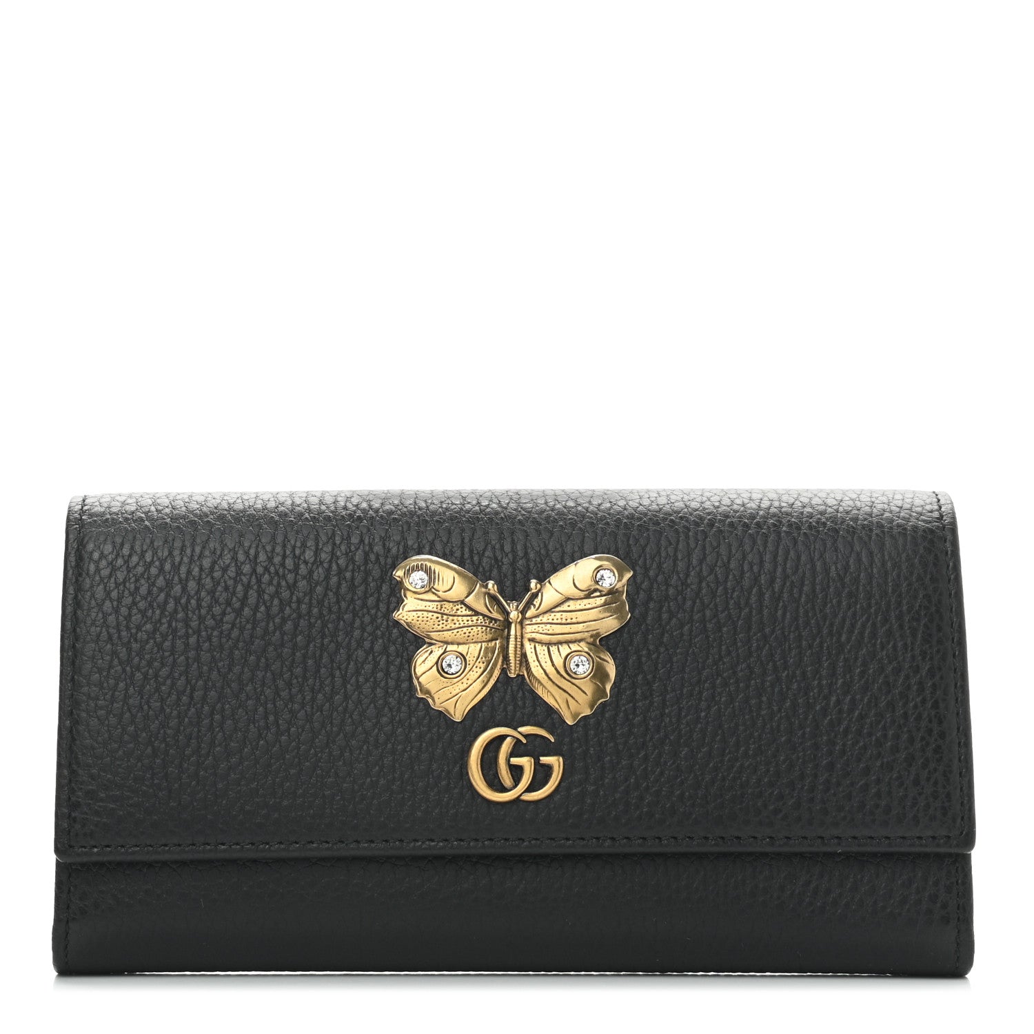 Gucci Calfskin Garden Continental Wallet Black 1 of 7
