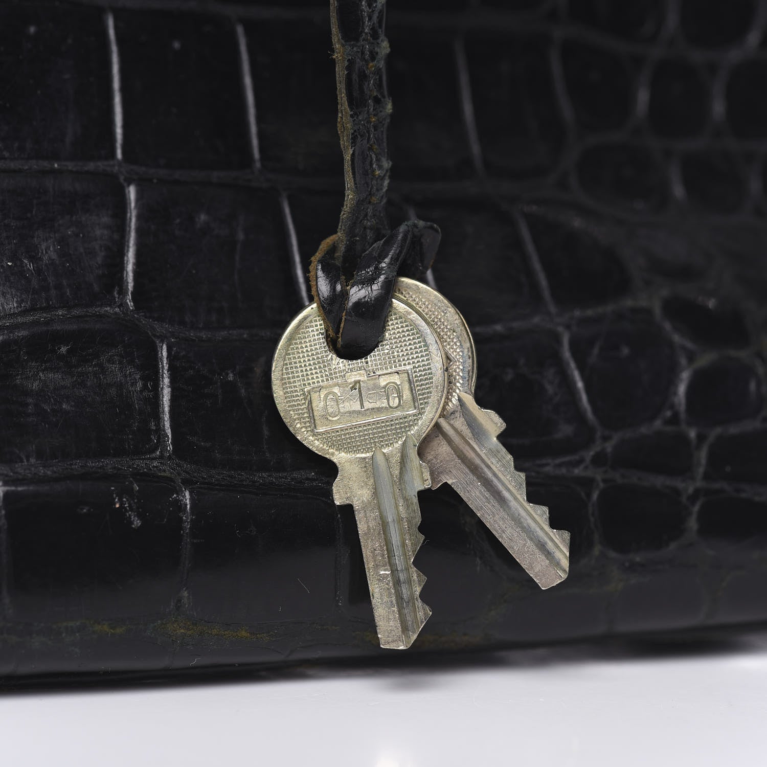 Hermes Shiny Porosus Crocodile Kelly Sellier 32 Black 32 of 50