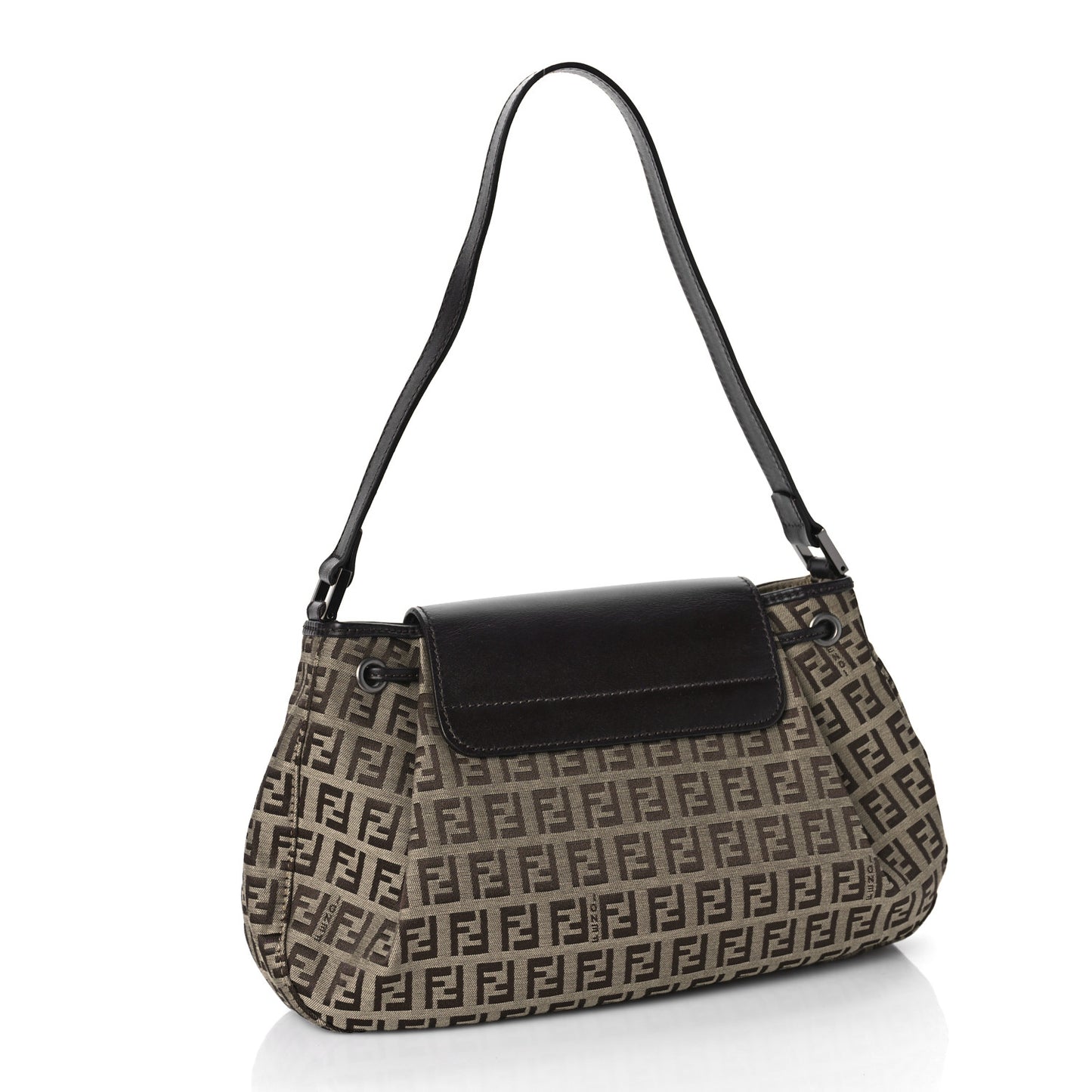 Zucchino Vitello Drawstring Shoulder Bag Testa di Moro Beige