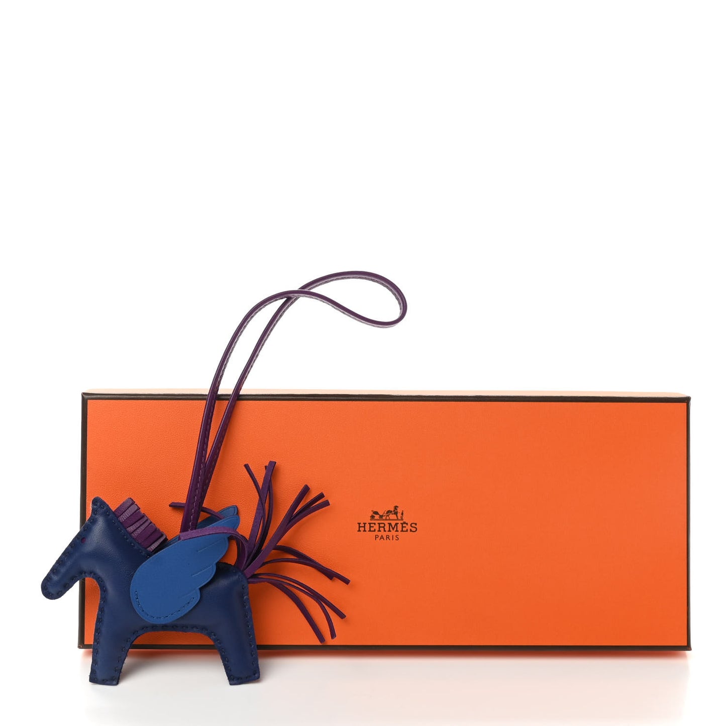 Milo Lambskin Grigri Rodeo Pegase Horse Bag Charm PM Bleu Saphir Violet Bleu France