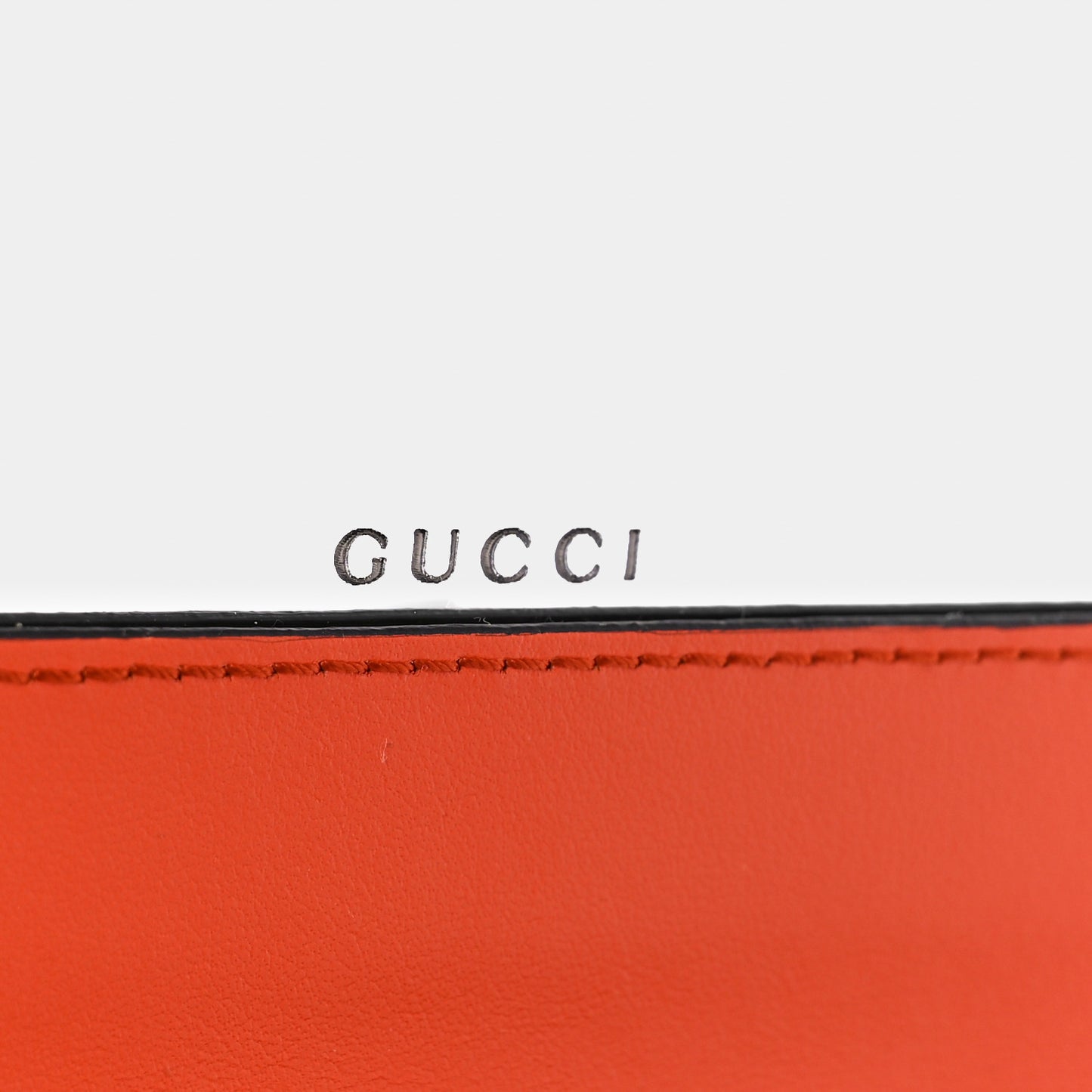 Calfskin GG Matelasse Chain Wallet Deep Orange