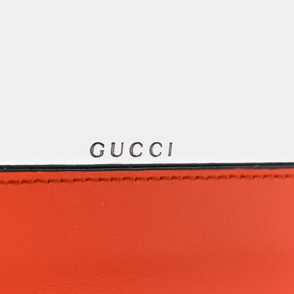 Gucci Calfskin GG Matelasse Chain Wallet Deep Orange 5 of 8