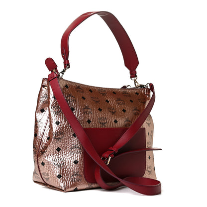 MCM Metallic Visetos Medium Klara Hobo Champagne Gold 2 of 4