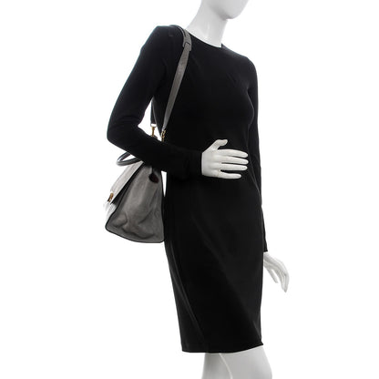 Celine Crocodile Embossed Nubuck Medium Trapeze Grey 2 of 13