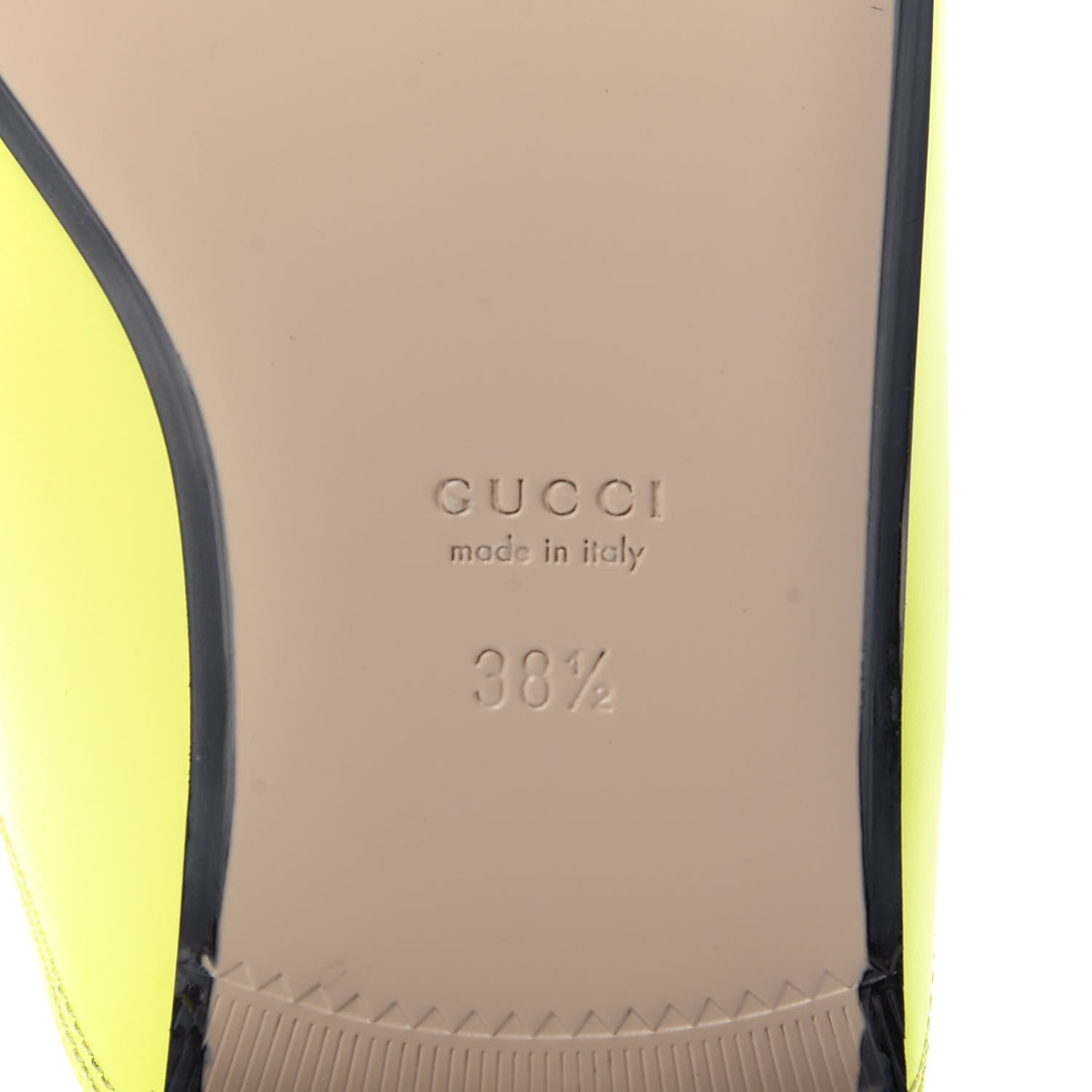 Gucci Calfskin Womens Princetown Slippers 38.5 Yellow Fluo 8 of 10