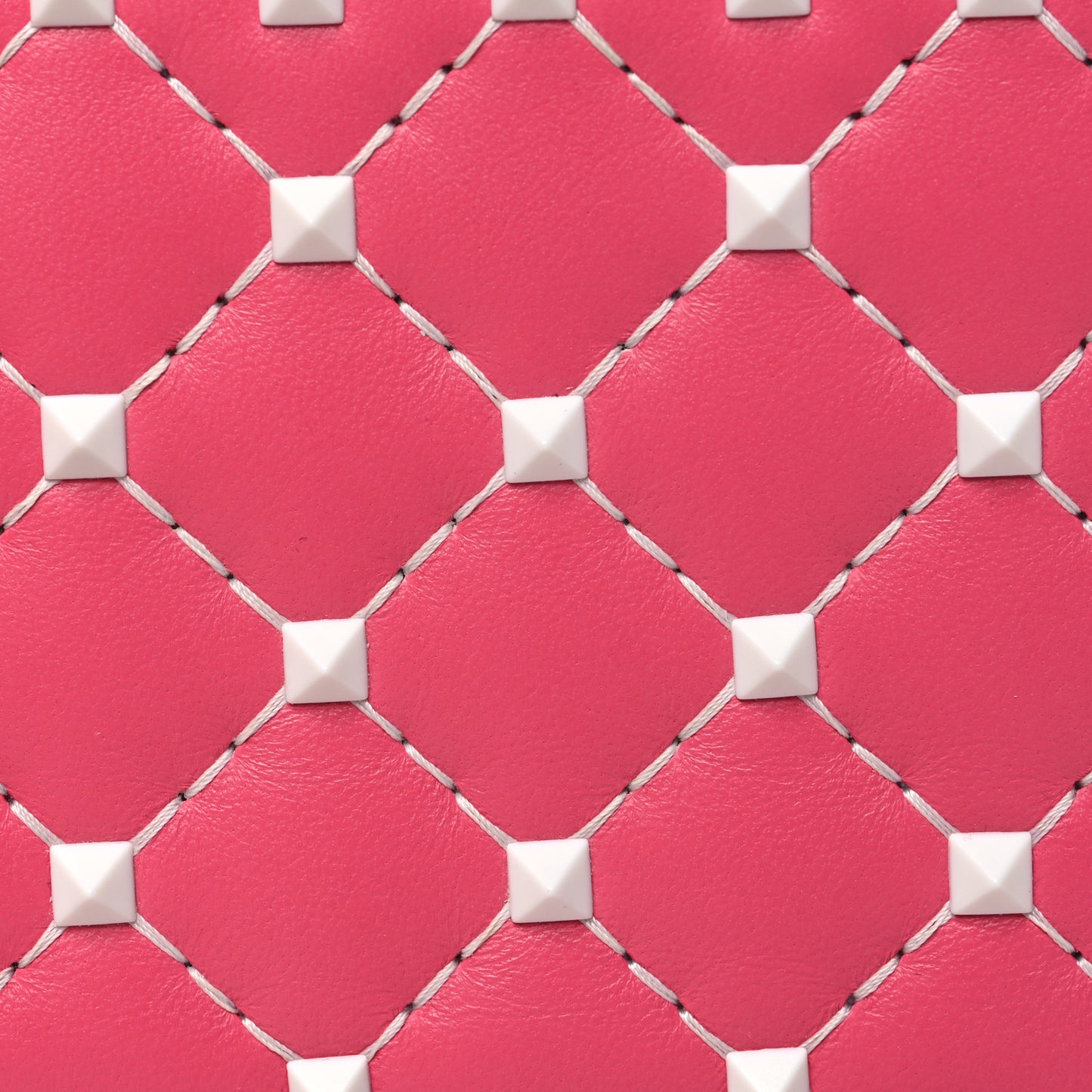 Lambskin Free Rockstud Spike Compact Zip Around Wallet Shadow Pink