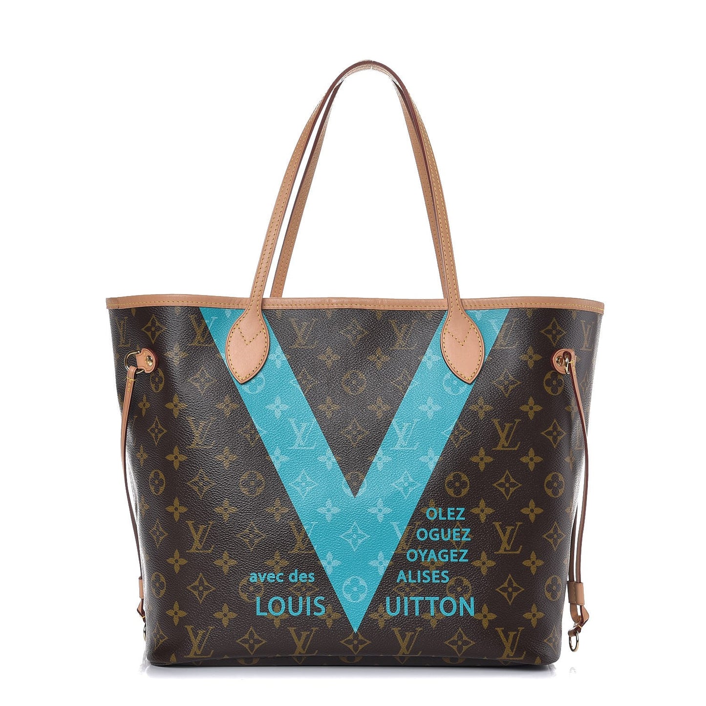 Monogram V Neverfull MM Turquoise
