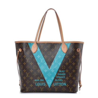 Louis Vuitton Monogram V Neverfull MM Turquoise 1 of 7