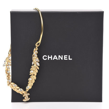 Chanel Crystal Sparkling Wheat CC Necklace Gold 5 of 5