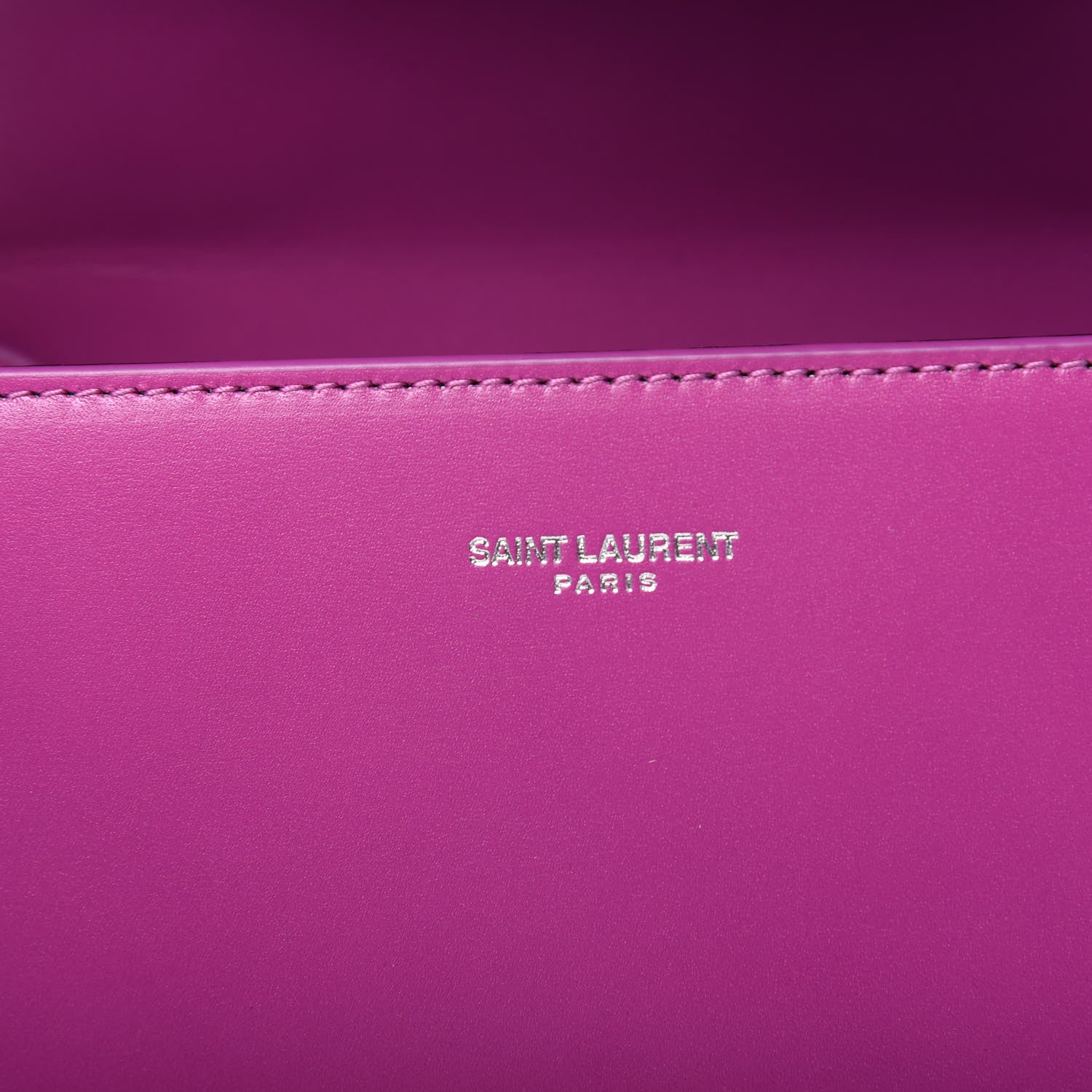 Saint Laurent Calfskin Mini Classic Monogram Cassandra Top Handle Bag Electric Fuchsia 9 of 11