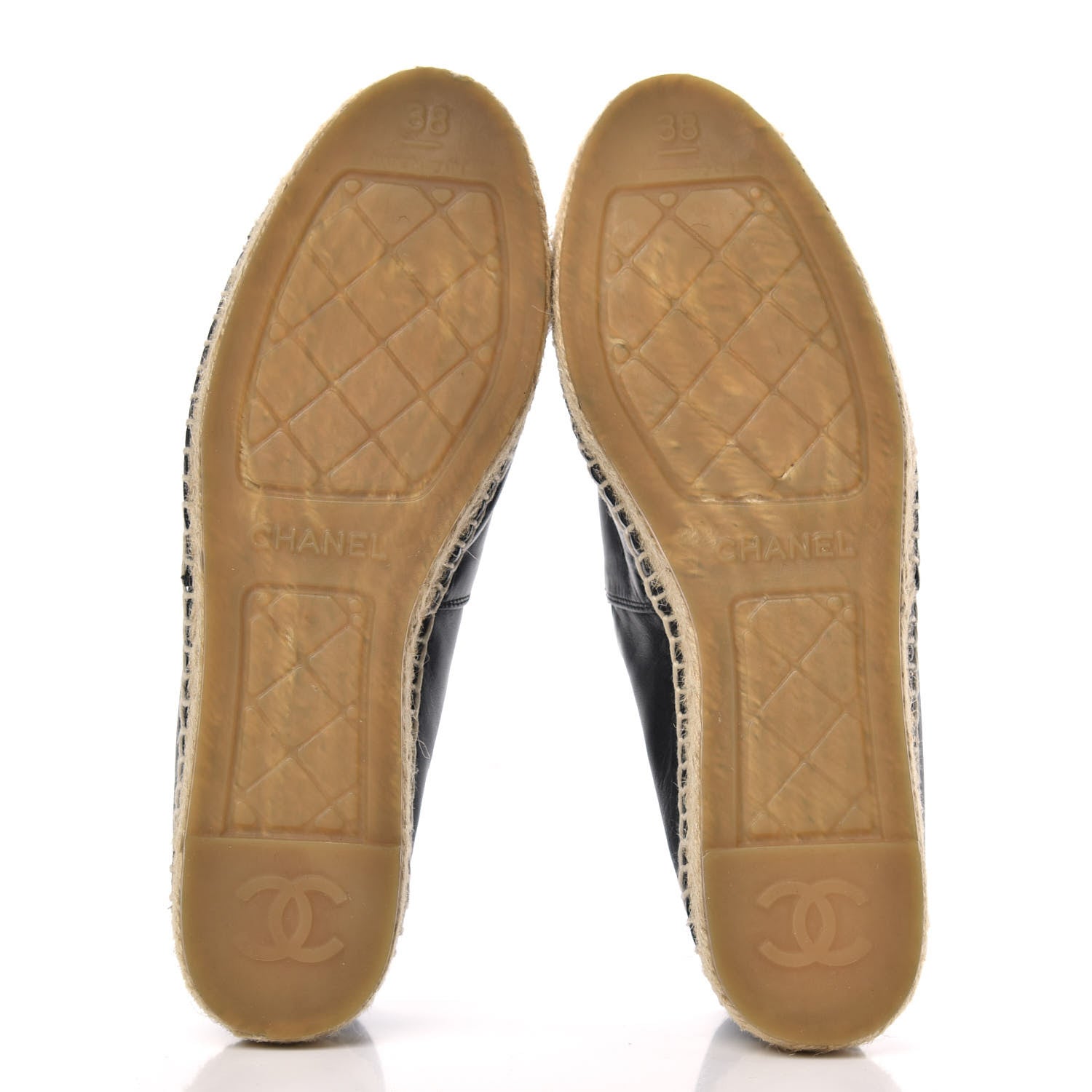 Chanel Lambskin CC Espadrilles 38 Black 5 of 12