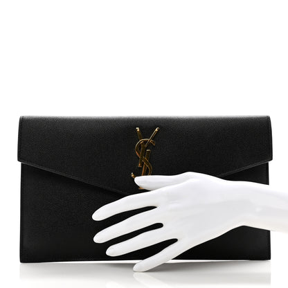 Saint Laurent Grain De Poudre Uptown Pouch Black 2 of 8