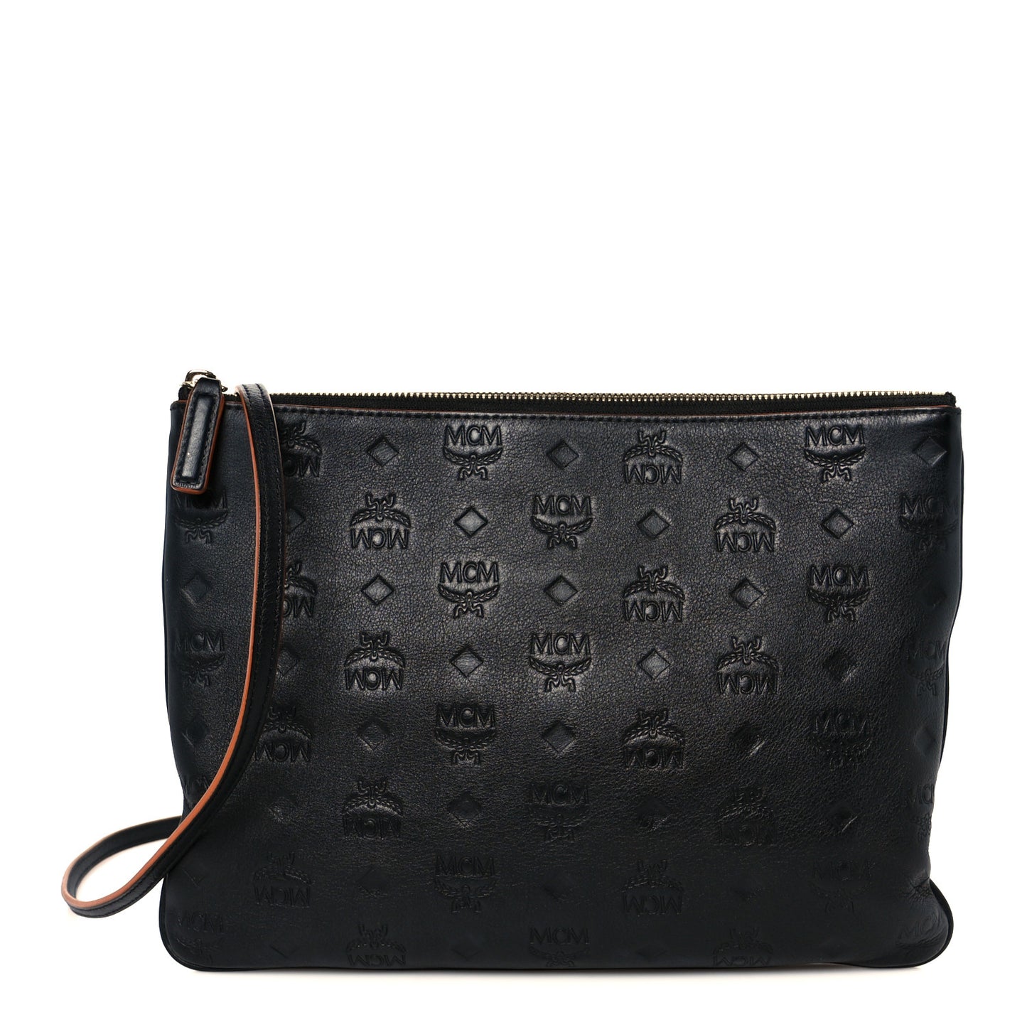 Calfskin Ottomar Monogram Medium Crossbody Pouch Black